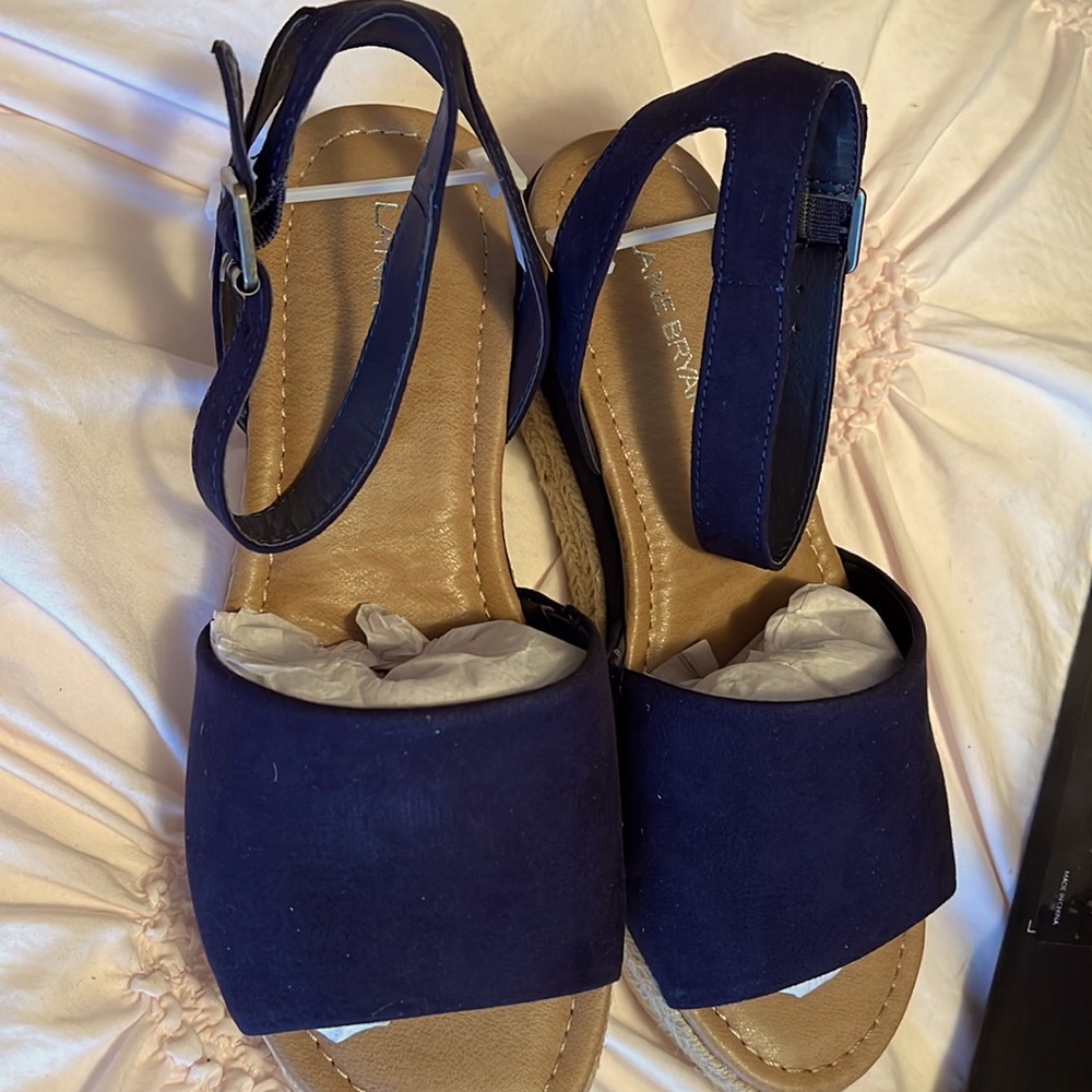 Navy Platform Sandals